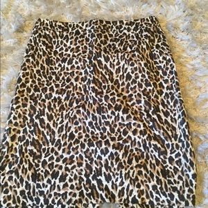 Leopard J Crew Pencil Skirt